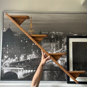Vintage Slanted Style Wooden Wall Shelf for Plates & Trinkets